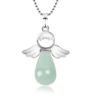 Buddha Gift Little Angel Wings Natural Crystal Luck Necklace Pendant