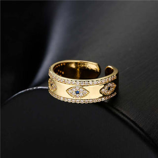 Buddha Gift Evil Eye Luck Blessing Copper Alloy Ring