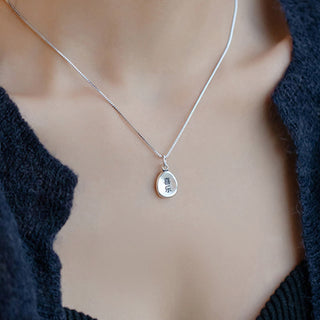 Buddha Gift 999 Sterling Silver Peace And Joy Fu Character Luck Fortune 925 Sterling Silver Chain Necklace Pendant