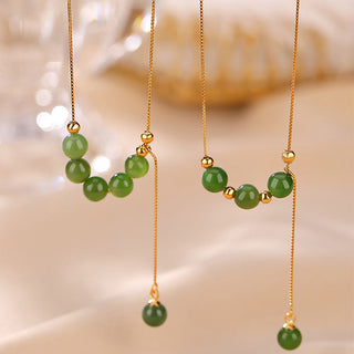 Buddha Gift 925 Sterling Silver Cyan Jade Beads Healing Necklace Pendant