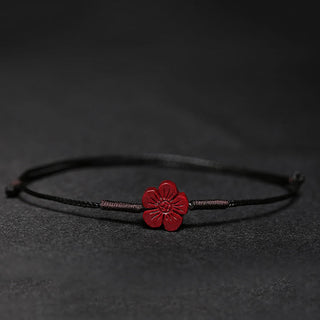 Buddha Gift Handmade Plum Blossom Four Leaf Clover PiXiu Lotus Koi Fish Cinnabar Blessing Braid Bracelet