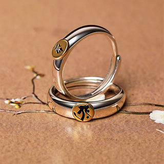 Buddha Gift Tibetan Om Mani Padme Hum Carved Chinese Zodiac Natal Buddha Peace Ring