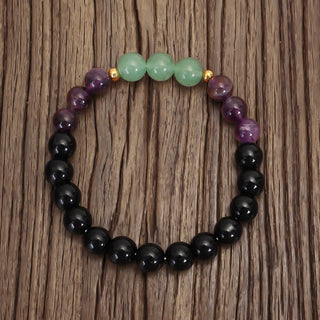 Buddha Gift 108 Mala Beads Amethyst Green Aventurine Lotus Meditation Bracelet