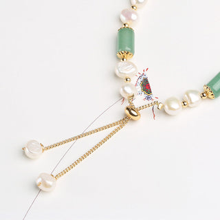 Buddha Gift Green Aventurine Pearl Pink Crystal Bead Luck Bracelet