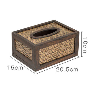 Buddha Gift Handmade Bamboo Woven Wood Tissue Box Wooden Tissue Holder Wipes Boxes Decoration