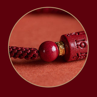 Buddha Gift Tibet Cinnabar Om Mani Padme Hum Engraved Blessing Braided Bracelet