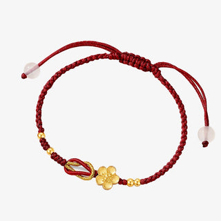 Buddha Gift Handmade 925 Sterling Silver Cherry Blossoms Sakura Chalcedony Luck Bracelet