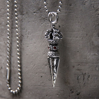 Buddha Gift 925 Sterling Silver Vajra Spiritual Power Necklace Pendant