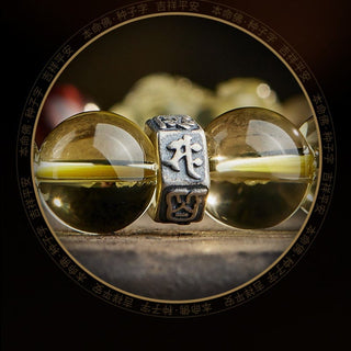 Buddha Gift Natural Citrine Double PiXiu Tiger Eye Prosperity Protection Bracelet