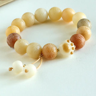 Buddha Gift Bodhi Seed Om Mani Padme Hum Carved Harmony Bracelet