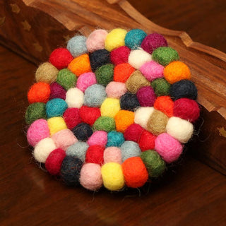 Buddha Gift Tibetan Singing Bowl Handcraft Felted Wool Cushion Decoration
