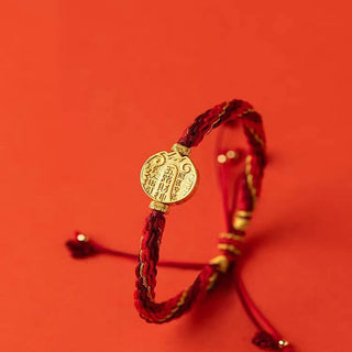 Buddha Gift Five Directions Gods of Wealth Handmade Reincarnation Knot Protection String Braid Bracelet