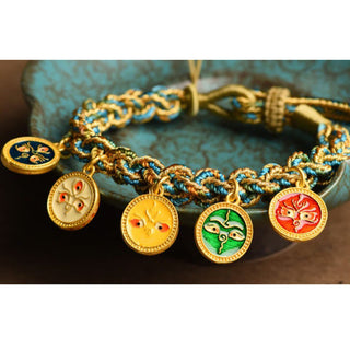 Buddha Gift Tibetan Five God Of Wealth Luck Handcrafted Braid String Bracelet