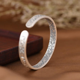 Buddha Gift 999 Sterling Silver Elephant Strength Wisdom Bracelet Cuff Bangle