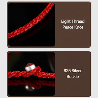 Buddha Gift 999 Gold Lucky Bead Eight Thread Peace Knot Red Rope Bracelet