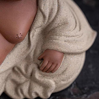 Buddha Gift Laughing Buddha Ingots Attract Wealth Purple Clay Maitreya Statue Decoration