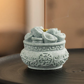 Buddha Gift Chinese Character Fu Ingots Healing Incense Burner Desk Decoration