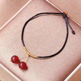 Buddha Gift Natural Red Agate Chalcedony Self-acceptance Confidence String Bead Bracelet Necklace Pendant