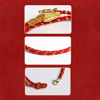 Buddha Gift 999 Sterling Silver Handcrafted Dragon Luck Eight Thread Knot Red String Braided Bracelet