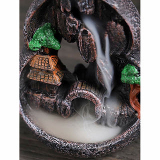 Buddha Gift Mountain Bridges Pattern Meditation Resin Backflow Incense Burner
