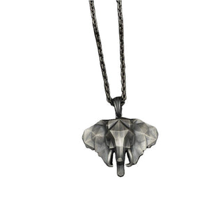 Buddha Gift Elephant Pewter Titanium Steel Strength Necklace Pendant
