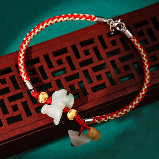 Buddha Gift Chinese Zodiac Jade Prosperity Red String Bracelet Anklet