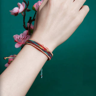Buddha Gift Tibet Handmade Rainbow Multicolored Protection Braided String Bracelet
