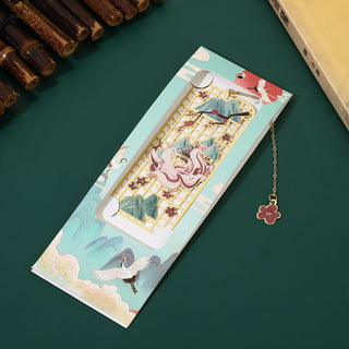 Buddha Gift Elk Koi Fish Crane Nine Tailed Fox Metal Brass Hollow Bookmark