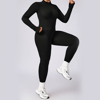 Buddha Gift PLUS SIZE Zip Up Solid Sports Jacket Flared Pants Leggings Gym Yoga Quick Drying Outfits