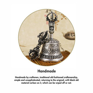 Buddha Gift Tibetan Meditation Bell and Vajra Dorje Copper Decoration Set