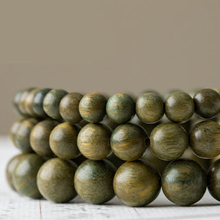 Buddha Gift Tibetan Green Sandalwood Soothing Cure Bracelet