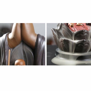 Buddha Gift Buddha Avalokitesvara Chenrezig Ksitigarbha Ceramic Lotus Blessing Backflow Incense Burner