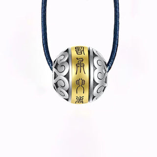 Buddha Gift Taoist Nine-Character Mantra Engraved Amulet Balance Necklace Rotatable Pendant