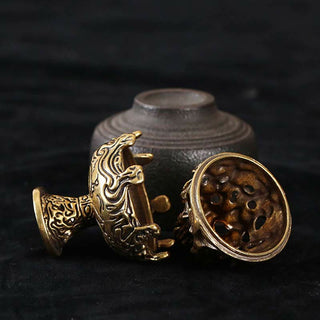 Buddha Gift Tibetan Mini Mountain Pattern Meditation Copper Alloy Incense Burner