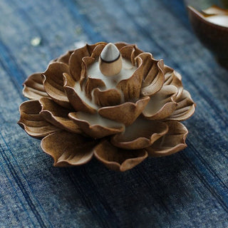 Buddha Gift Tibetan Backflow Lotus Meditation Incense Burner