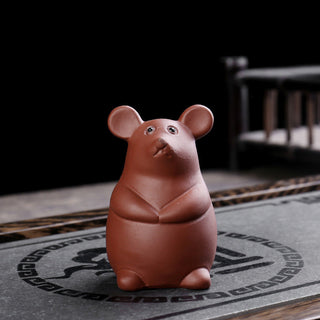 Buddha Gift Chinese Zodiac Purple Clay Wealth Ceramic Tea Pet Home Figurine Decoration