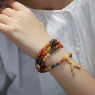 Buddha Gift 108 Beads Natural Red Agate Mala Protection Bracelet