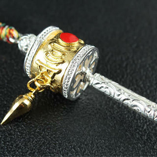 Buddha Gift Tibet Om Mani Padme Hum Prayer Wheel Peace Rotatable Bag Car Hanging Decoration