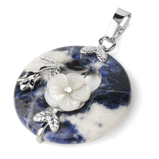 Buddha Gift Various Crystal Amethyst Green Aventurine Flower Healing Necklace Pendant