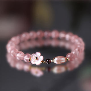 Buddha Gift Strawberry Quartz Peach Blossom Love Bracelet