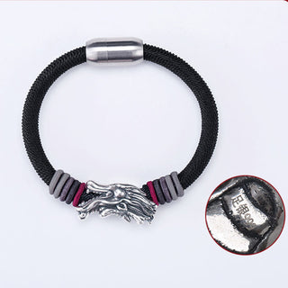 Buddha Gift 999 Sterling Silver Dragon Luck Handcrafted Braided Child Adult Bracelet (Extra 30% Off | USE CODE: FS30)