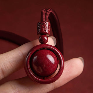 Buddha Gift Cinnabar Om Mani Padme Hum PiXiu Blessing Lucky Bead Necklace Pendant