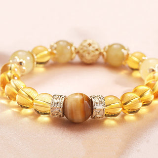 Buddha Gift Citrine Generosity Prosperity Beaded Bracelet