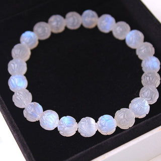 Buddha Gift Natural Moonstone Lotus Love Bracelet