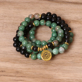 Buddha Gift 108 Beads Natural Agate Mala Healing Bracelet