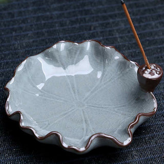 Buddha Gift Lotus Plum Blossom Square Ceramic Spiritual Backflow Incense Burner