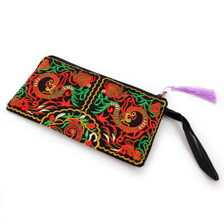 Buddha Gift Dragon Butterfly Cosmos Flower Embroidery Wallet Shopping Purse