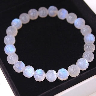 Buddha Gift Natural Moonstone Lotus Love Bracelet