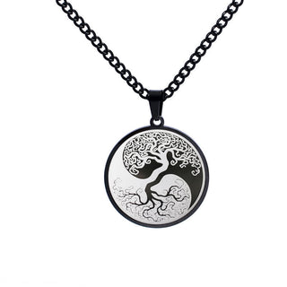 Buddha Gift The Tree of Life Titanium Steel Connection Necklace Pendant