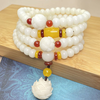 Buddha Gift Lotus Bodhi Seed Mala 108 Beads Protection Bracelet